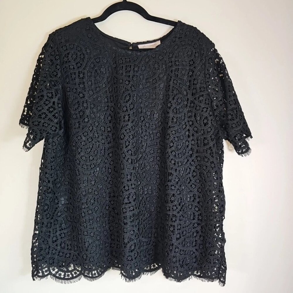 Philosophy Black Lace Blouse -Size: XXL-NWT